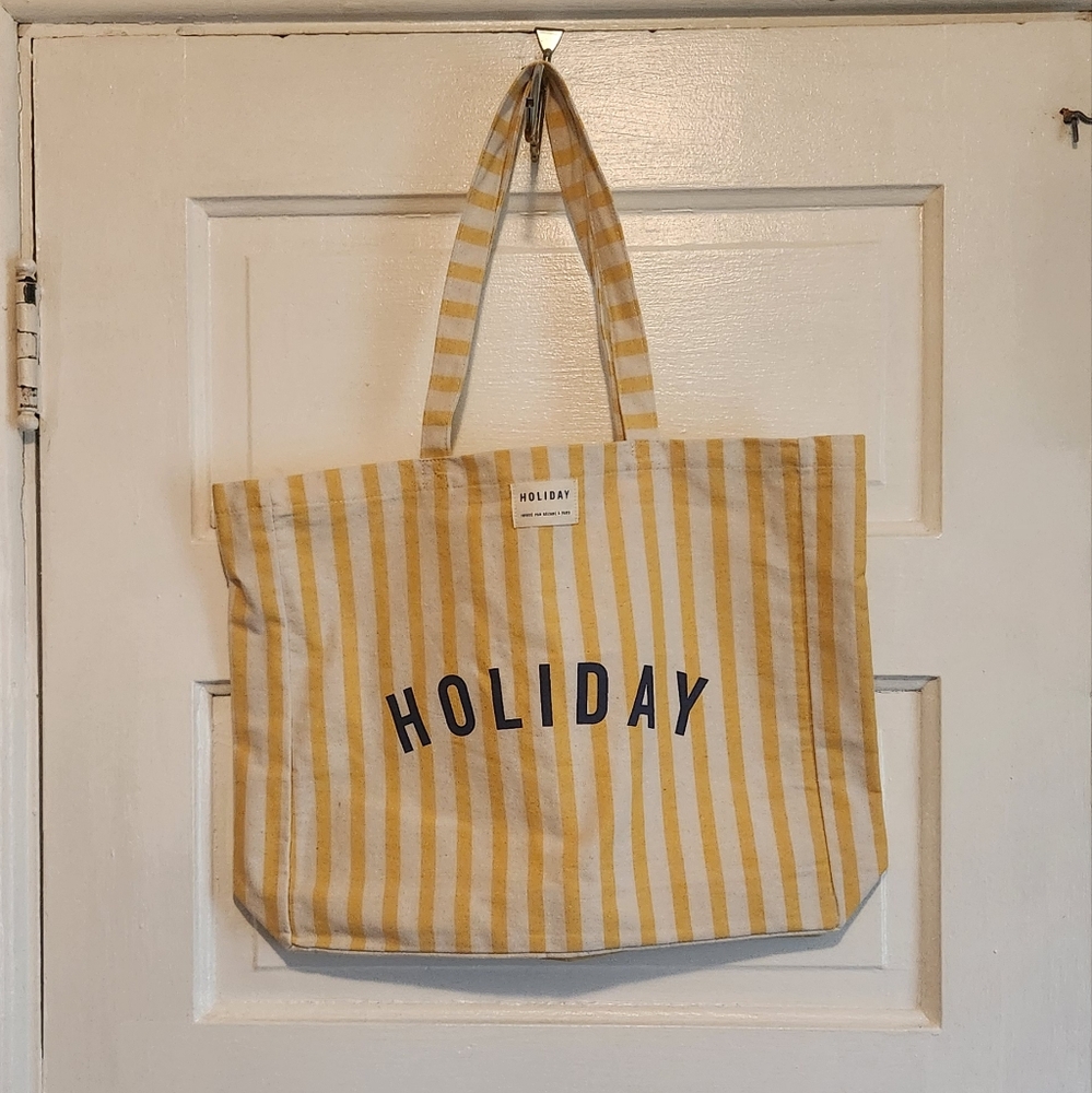 Sezane Yellow Striped Tote